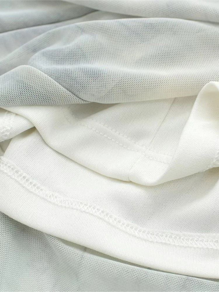 Asymmetrisches Midikleid aus Tüll für Frauen