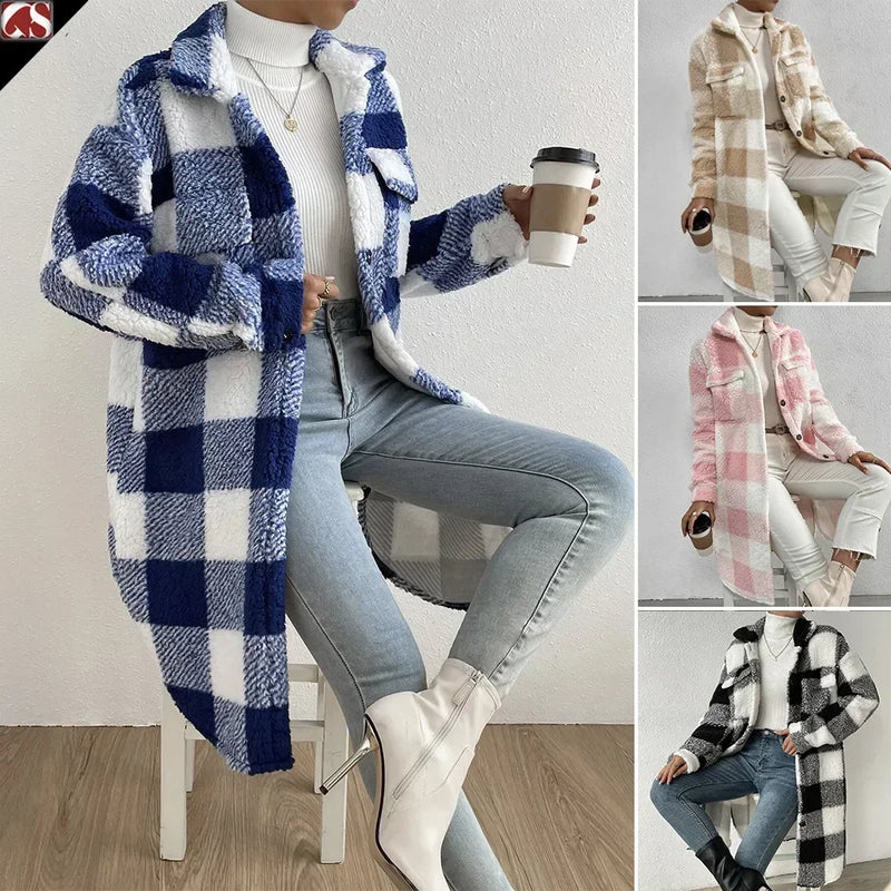 Damen Blazer Kariert | Stilvoll & Zeitlos | Klassischer Schnitt | Fester Gewebestoff
