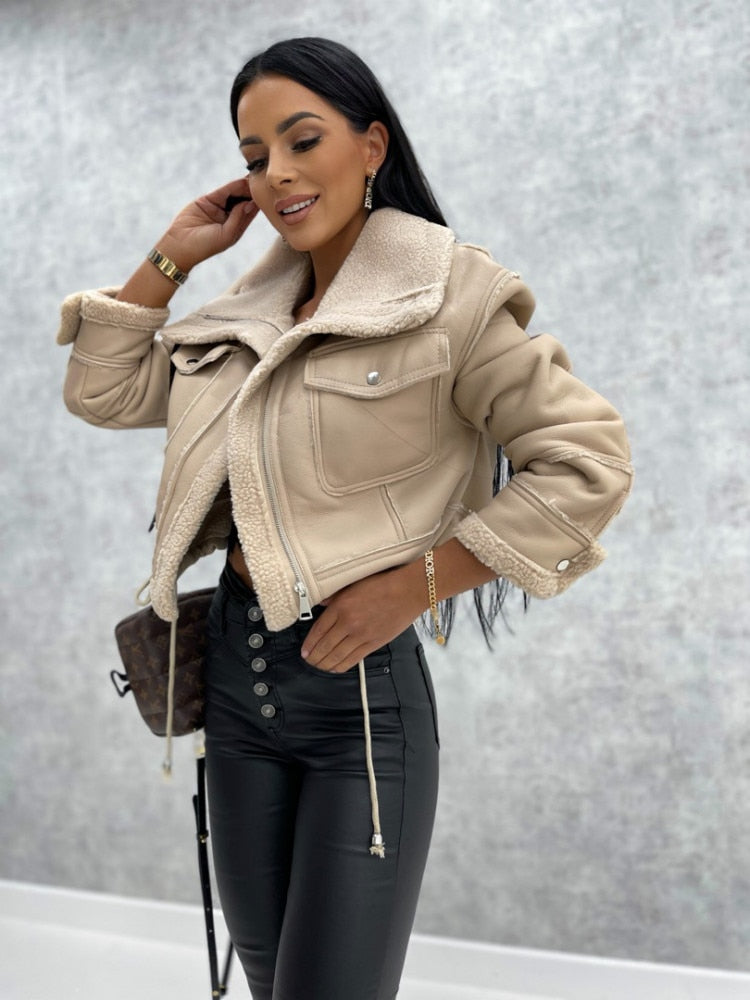 Warme und elegante Pilotenjacke