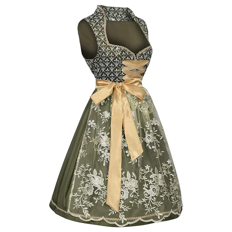 Damen Trachten Dirndl Kleid Grün | Oktoberfest