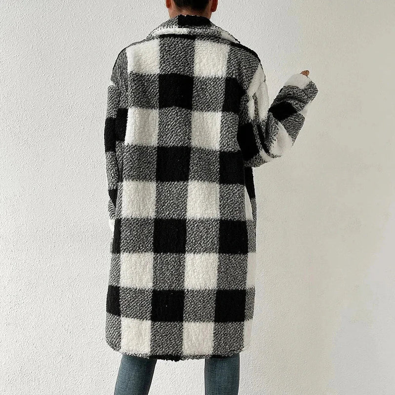 Damen Blazer Kariert | Stilvoll & Zeitlos | Klassischer Schnitt | Fester Gewebestoff