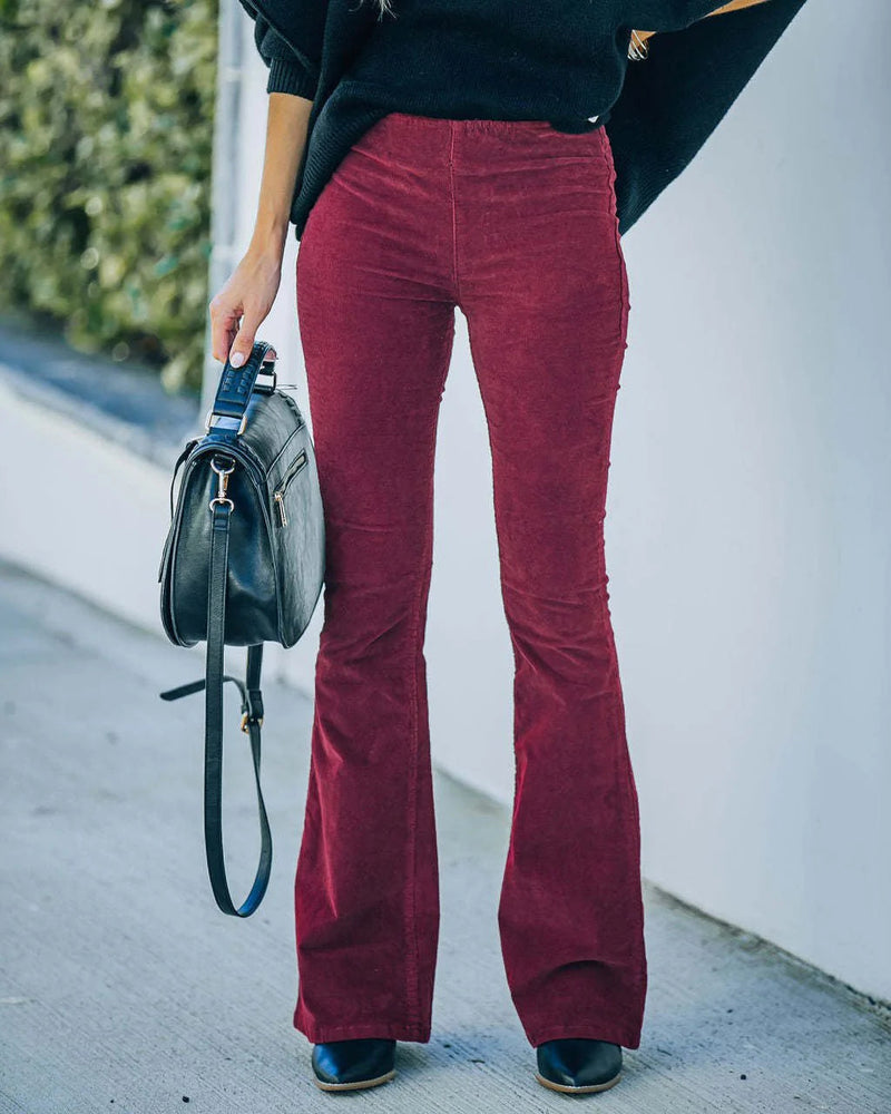 Elegante High Waist Flared Hose für Damen