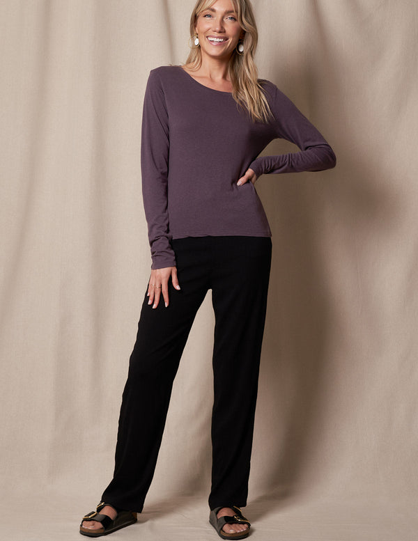 Elegante -Bambus-Hose mit geradem Bein