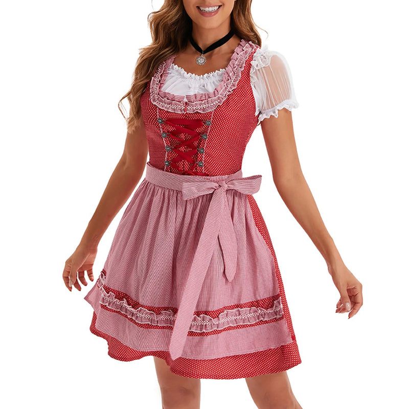 Damen Dirndl Kleid Rot | Oktoberfest