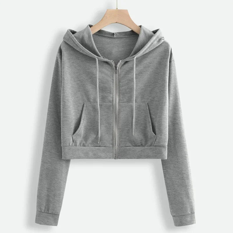 Kurzes, warmes und kuscheliges Winter Kapuzen-Sweatshirt