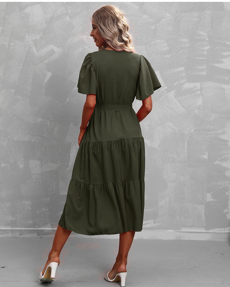 Lässiges Midikleid mit Rüschen