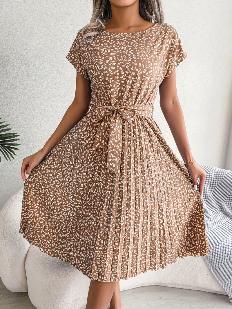 Leichtes - Sommerliches Chiffonkleid mit Blumenmuster für dich