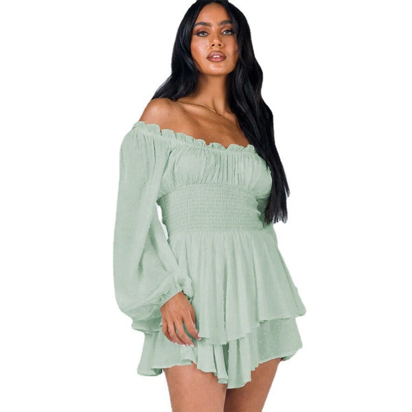 Eleganter Heidi -shoulder Rüschenjurk für besondere Anlässe