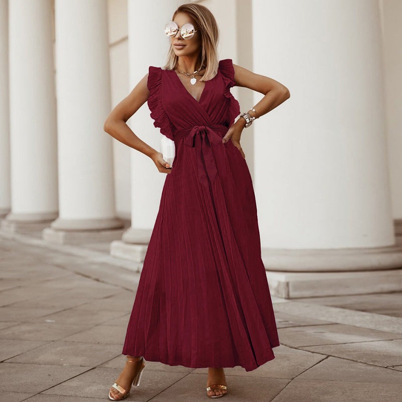 Elegantes Maxikleid mit Plisseefalten für Damen