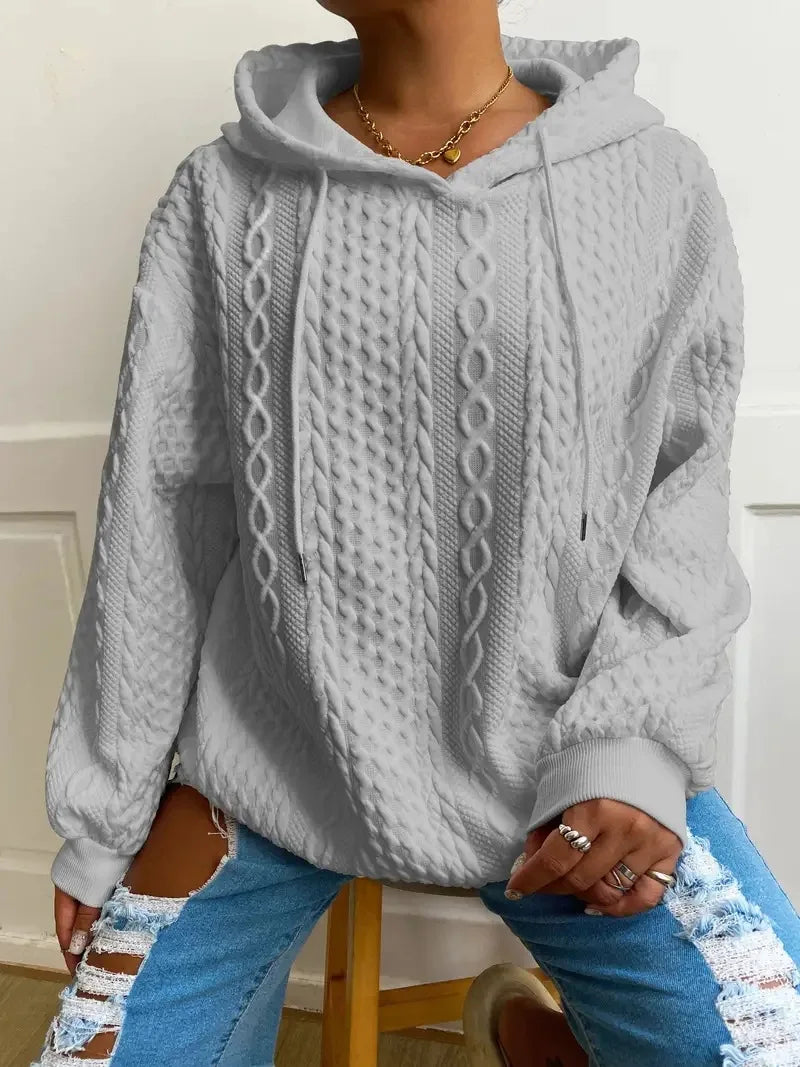 Einfaches Damen Sweatshirt mit warmer, kuscheliger Kapuze