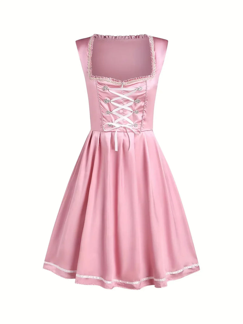 Damen Rosa Dirndl Kleid Bayerisch | Oktoberfest