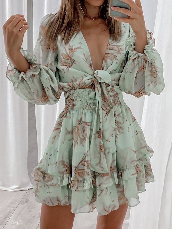 Leichtes - Einfaches bedrucktes Chiffonkleid für dich