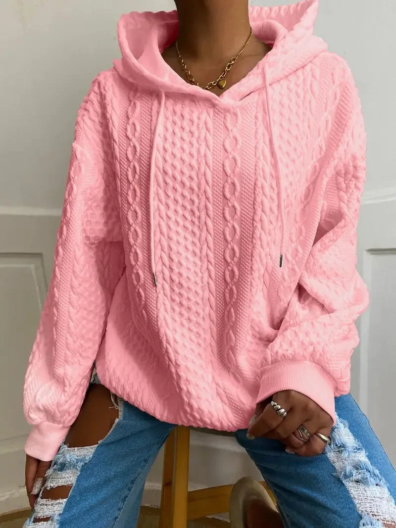 Einfaches Damen Sweatshirt mit warmer, kuscheliger Kapuze