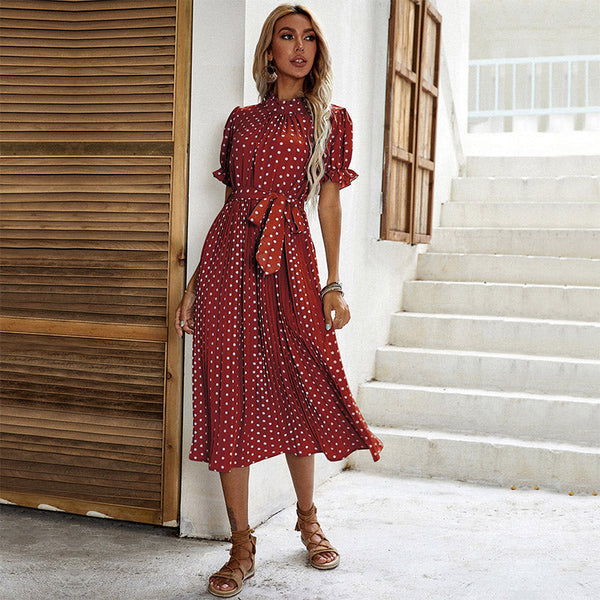 Leichtes - Plissiertes Kleid mit Polka Dots für dich