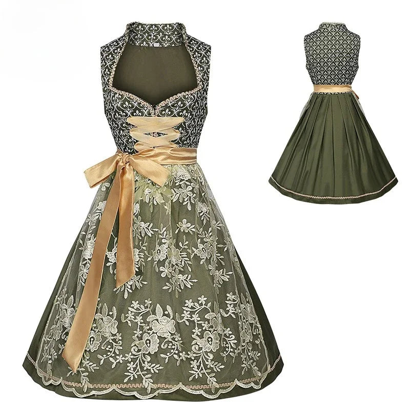 Damen Trachten Dirndl Kleid Grün | Oktoberfest