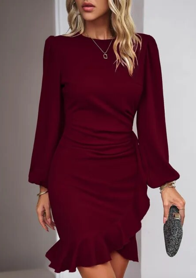 Heidi - Rotes Rüschen Minikleid für Elegante Anlässe