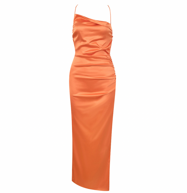 Elegantes Maxikleid aus Seide mit Schlitz
