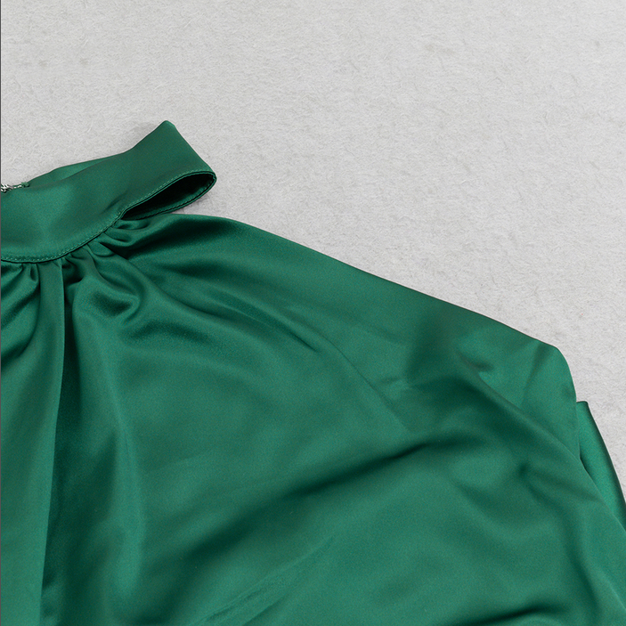 Neckholder-Schal-Bodycon-Midikleid | Grün