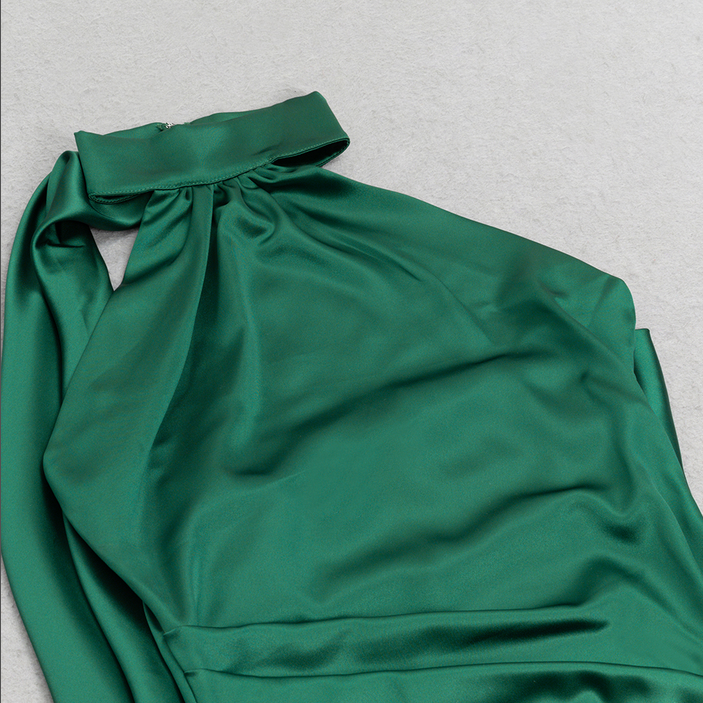Neckholder-Schal-Bodycon-Midikleid | Grün
