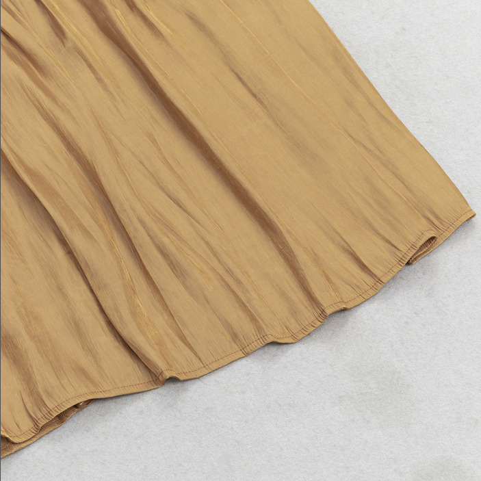 Elegantes Maxikleid mit Fransen in Braun