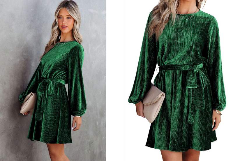 Elegantes Heidi -Mini-Kleid mit langen Ärmeln