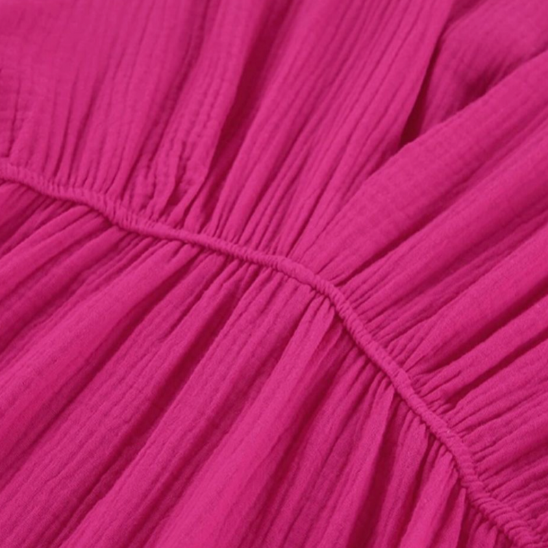 Bequemes | Kleid mit V-Ausschnitt und Ballonärmeln für dich
