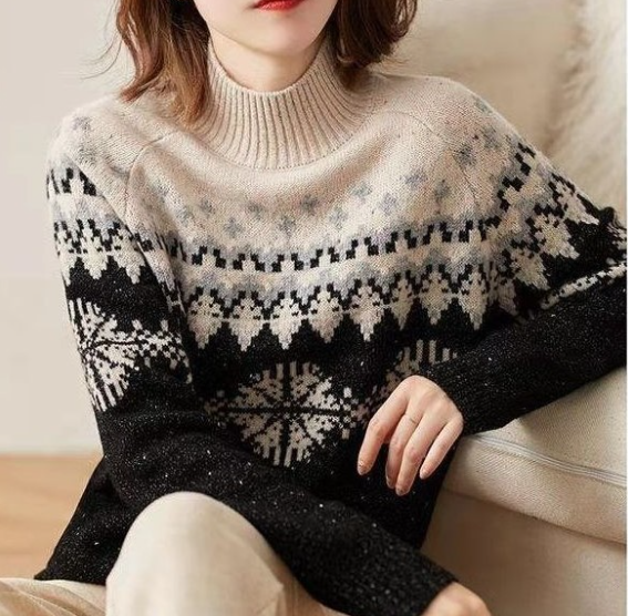 Rosalee – Bequemer und stilvoller Raglanpullover mit hohem Kragen