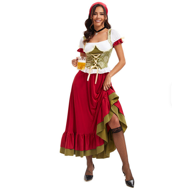 Damen Langes Dirndl Kleid | Traditionell Oktoberfest
