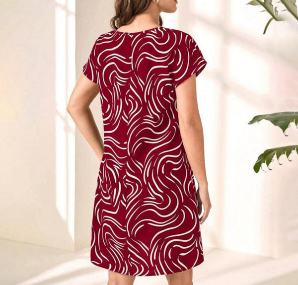 Warmes Rundhalsausschnitt Kleid für Damen für dich