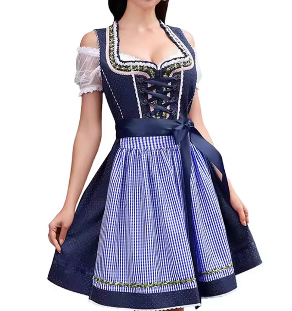 Dirndl Kleid für Damen mit Karomuster | Oktoberfest