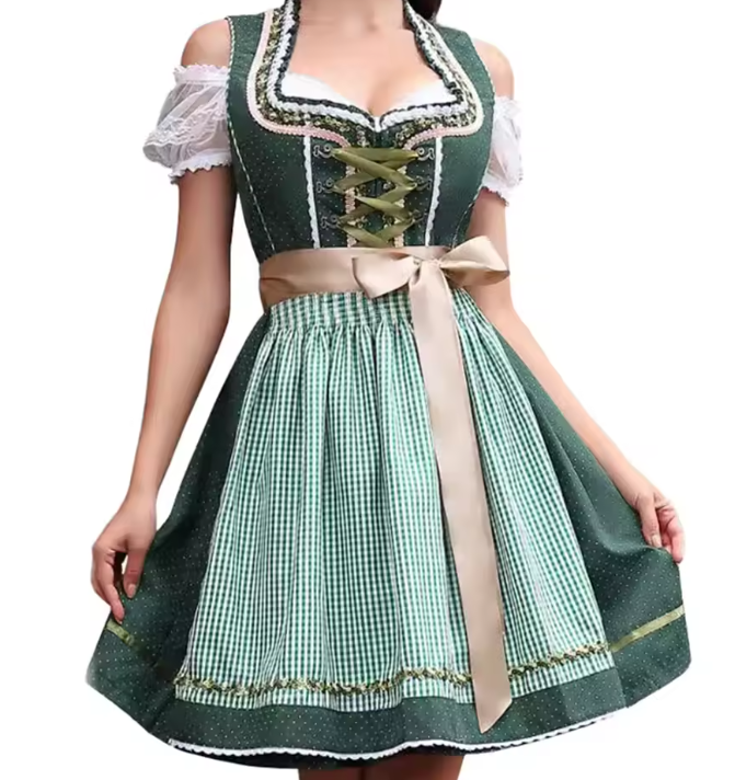 Dirndl Kleid für Damen mit Karomuster | Oktoberfest