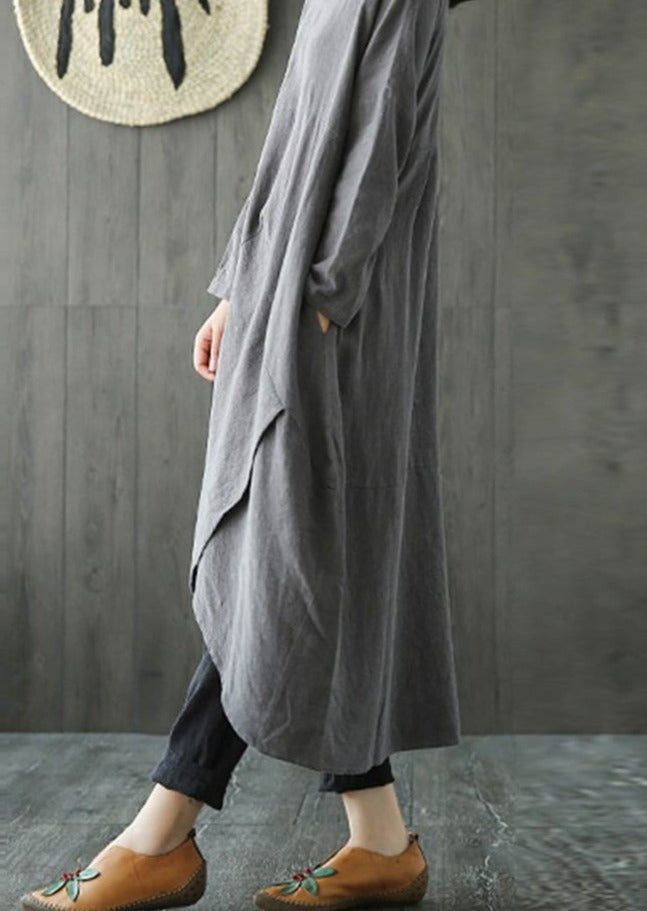 Langärmeliges unregelmäßiges Midikleid
