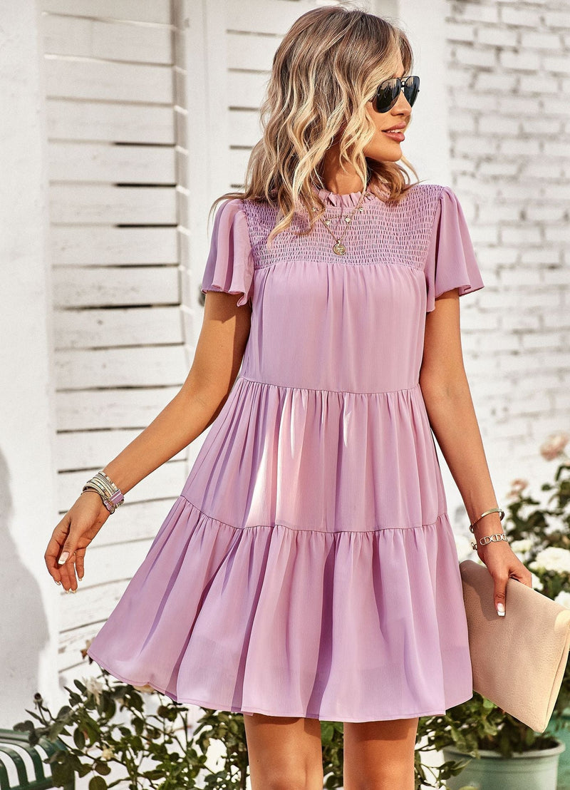 Leichtes - Ausgestelltes Kleid mit Rüschen für dich