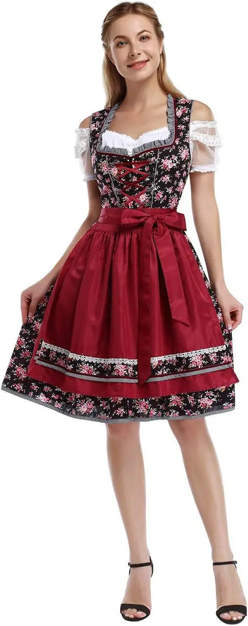 Oktoberfest Dirndl Kleid für Damen | Klassisch Bayerisch