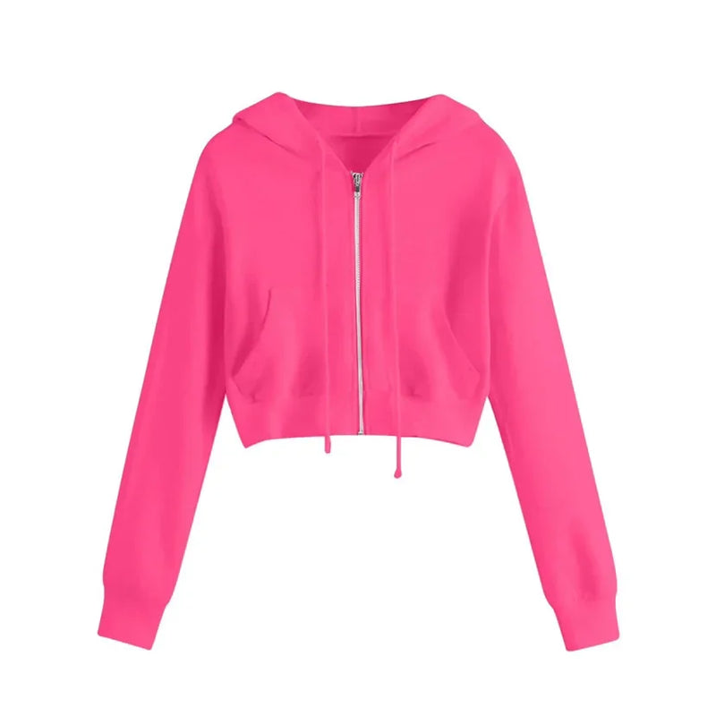 Kurzes, warmes und kuscheliges Winter Kapuzen-Sweatshirt