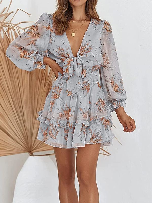 Leichtes - Einfaches bedrucktes Chiffonkleid für dich