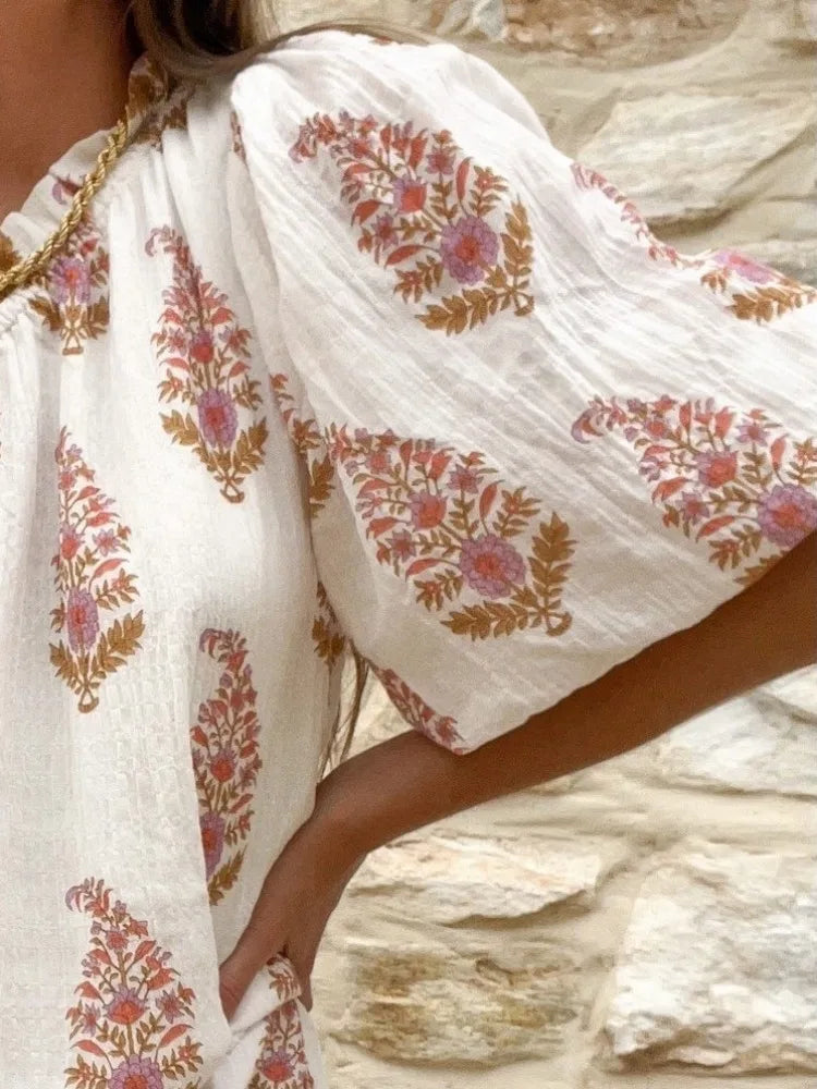 Elegantes Heidi -Florales Minikleid Mit Print Für Frauen
