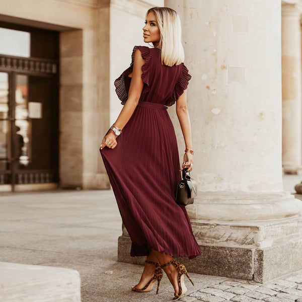 Elegantes Maxikleid mit Plisseefalten für Damen