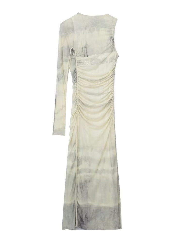 Asymmetrisches Midikleid aus Tüll für Frauen