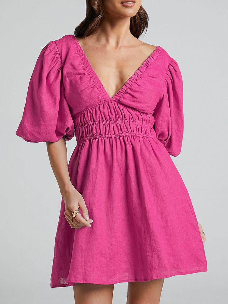 Kuscheliges - Lässiges Kleid mit Puffärmeln für dich