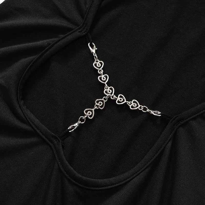 Elegantes Rückenfreies Maxikleid mit Kettendetail