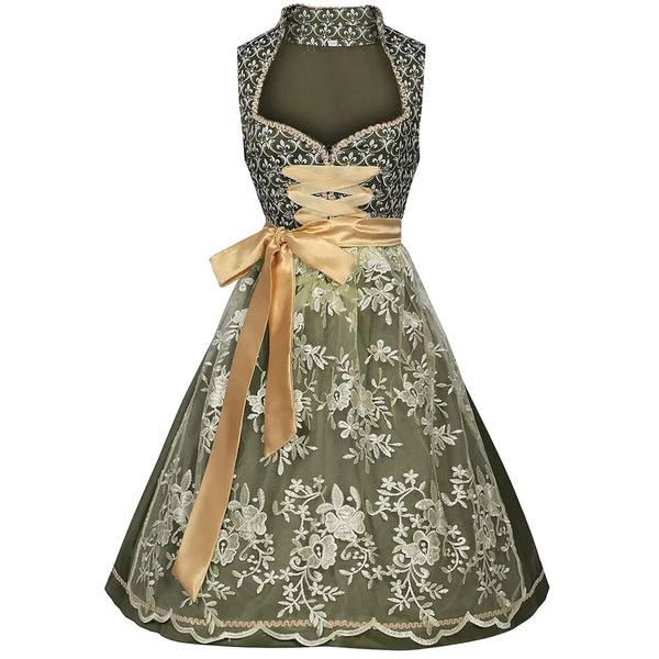 Damen Trachten Dirndl Kleid Grün | Oktoberfest