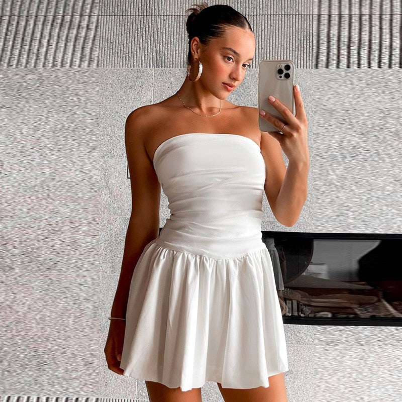 Elegantes Heidi -Strapless Mini Kleid für Feste