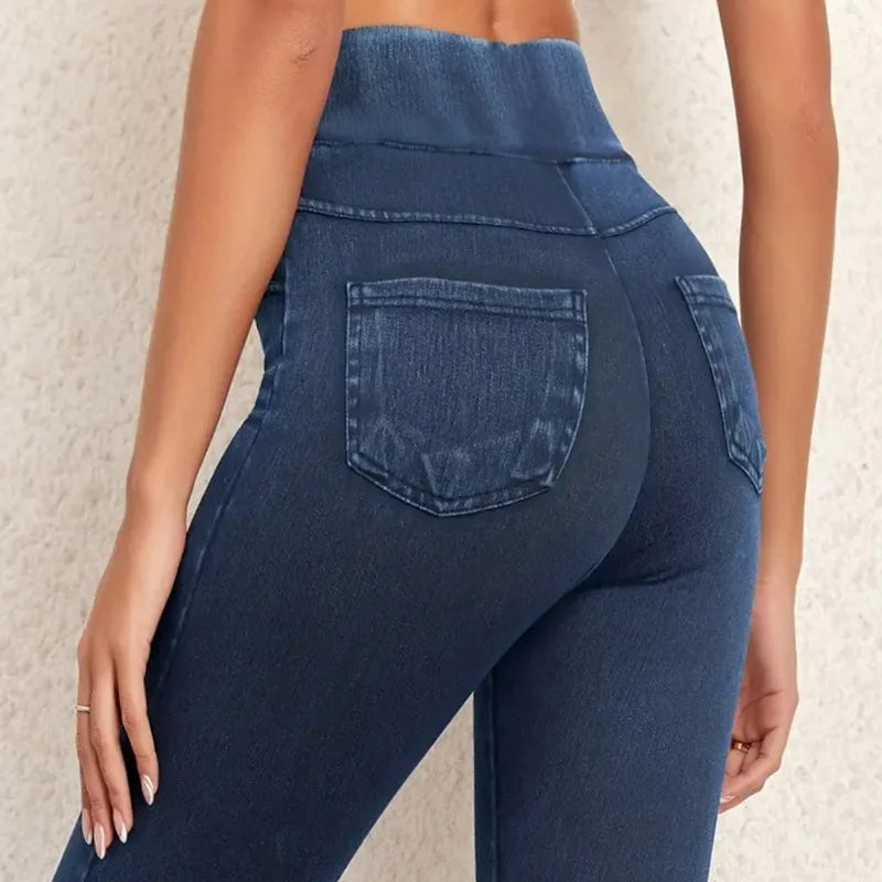 Modische Damen-Jeggings mit hoher Taille
