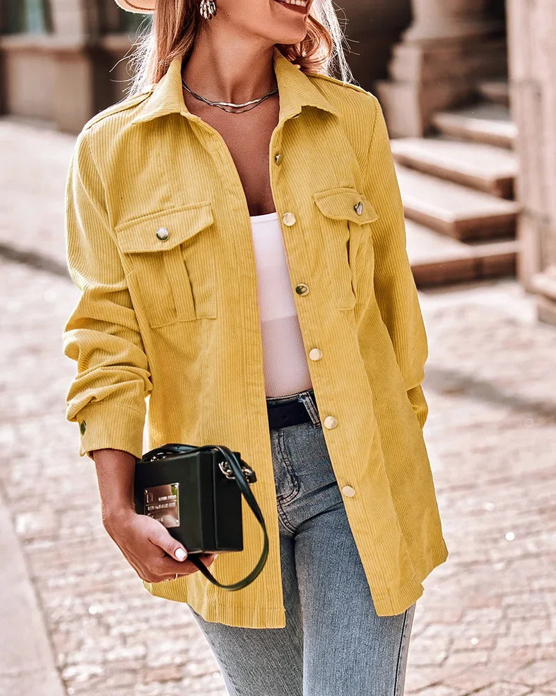 Leichte und warme Damen Cordjacke