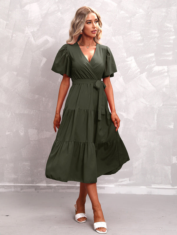 Lässiges Midikleid mit Rüschen