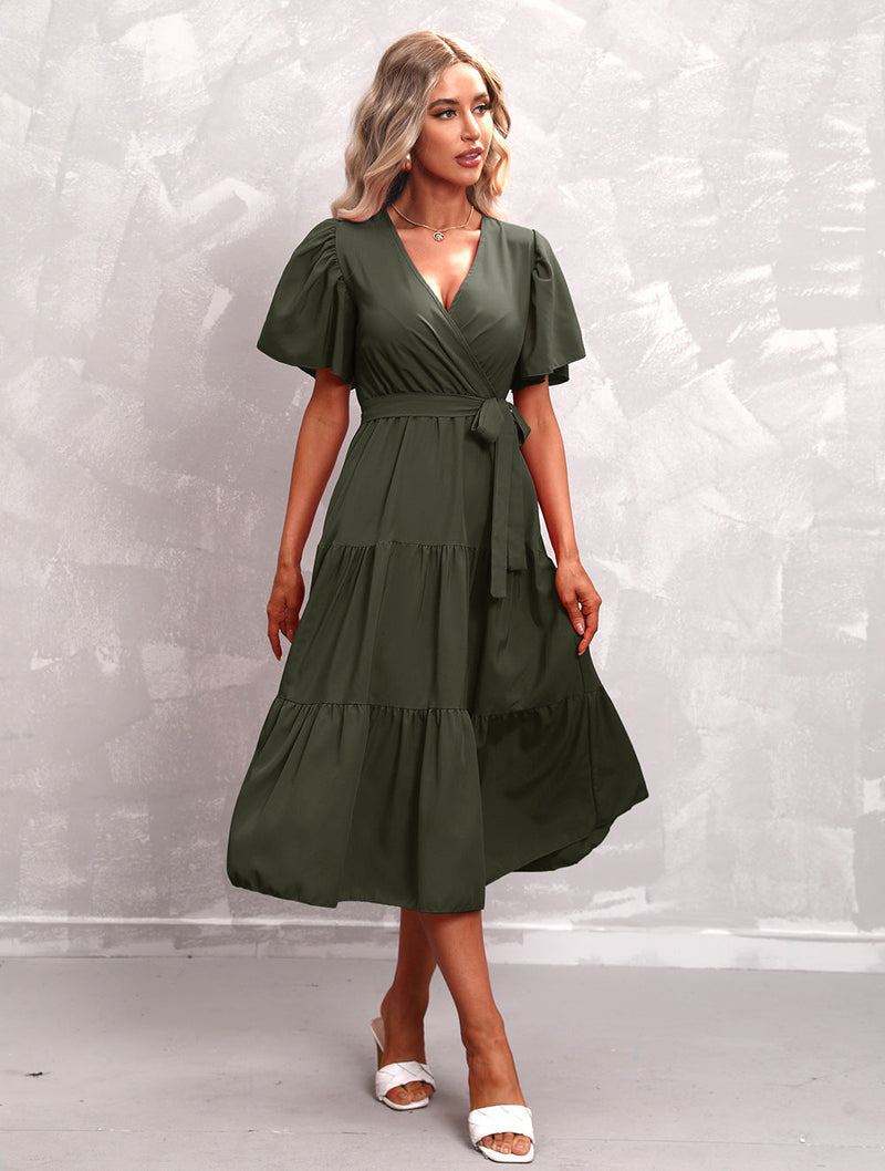 Lässiges Midikleid mit Rüschen
