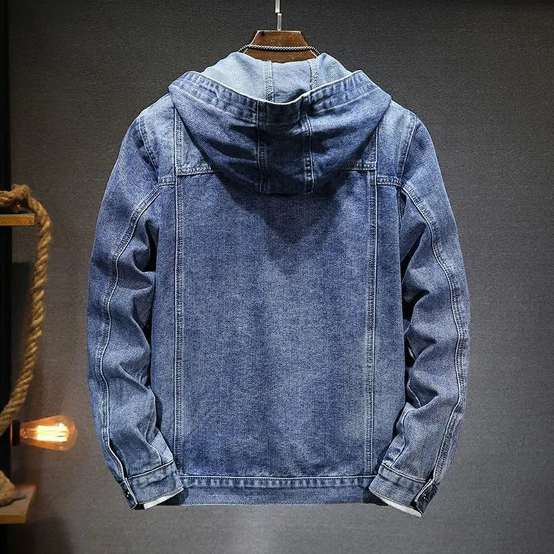 Bequeme Jeansjacke mit Kapuze für Männer