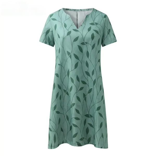 Damen Vintage Kleid | Elegant & Bequem | Kurze Ärmel | Leichte Stoffqualität