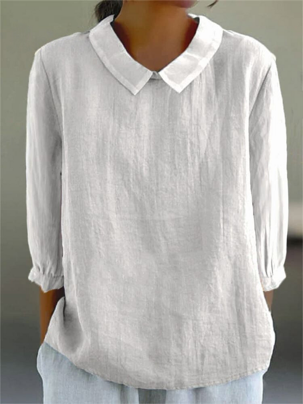 Malin - Damen T-Shirt aus Baumwolle und mit 3/4 Ärmeln, einfarbig und lässig